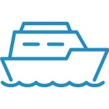 Simple blue boat illustration
