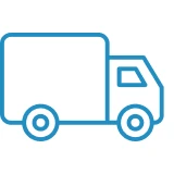 Simple truck illustration in blue
