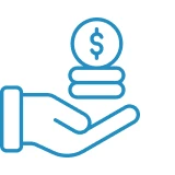 Hand holding coins icon