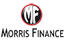 Black and red Morris Finance emblem
