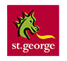 St. George dragon logo on red background